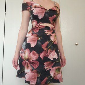 Floral and black dress